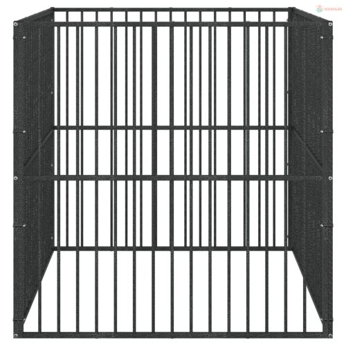 4 paneles fekete porszórt acél kutyajáróka