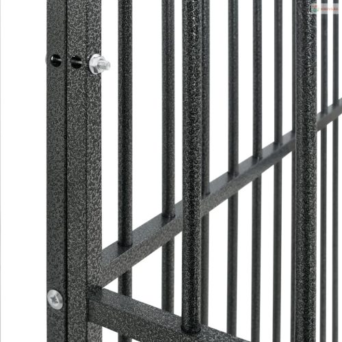 4 paneles fekete porszórt acél kutyajáróka