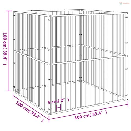 4 paneles fekete porszórt acél kutyajáróka