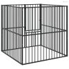 4 paneles fekete porszórt acél kutyajáróka