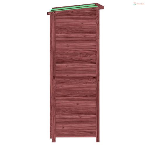 Mokka színű tömör fenyőfa kerti szerszámtároló 83 x 57 x 140 cm