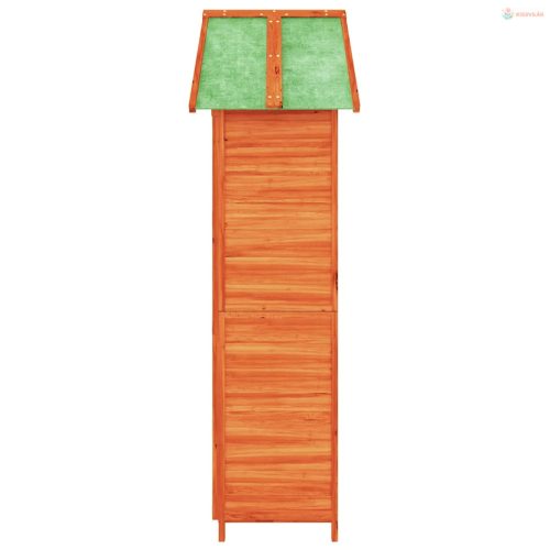 Barna tömör fenyőfa kerti szerszámtároló 89 x 52,5 x 175 cm