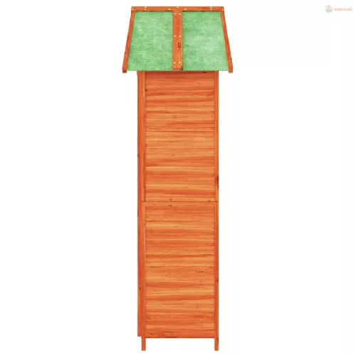 Barna tömör fenyőfa kerti szerszámtároló 89 x 52,5 x 175 cm