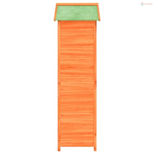 Barna tömör fenyőfa kerti szerszámtároló 120 x 53,5 x 170 cm