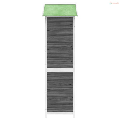 Szürke tömör fenyőfa kerti szerszámtároló 120 x 53,5 x 170 cm