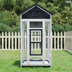 Szürke tömör fenyőfa madárház 91,5 x 53 x 170 cm