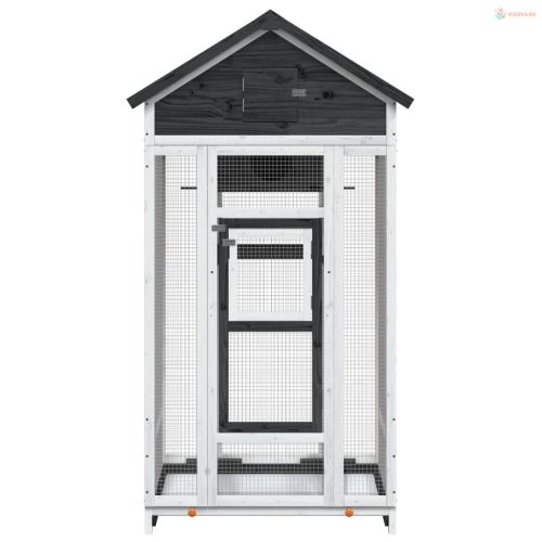 Szürke tömör fenyőfa madárház 91,5 x 53 x 170 cm