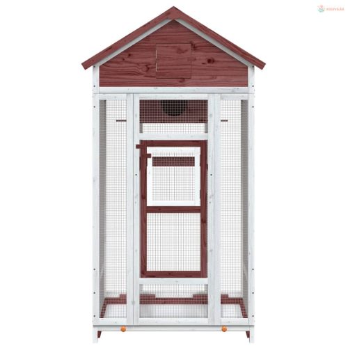 Kávészínű tömör fenyőfa madárház 91,5 x 53 x 170 cm