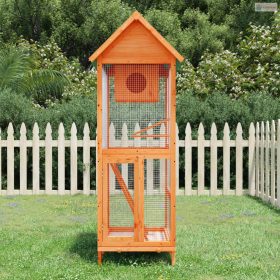 Barna tömör fenyőfa madárház 60 x 58,5 x 160 cm