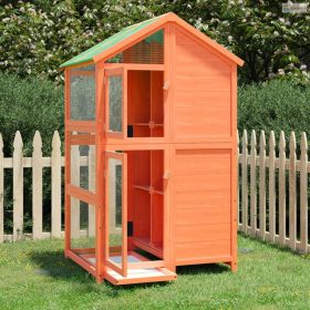 Barna tömör fenyőfa madárház 97 x 81 x 152 cm