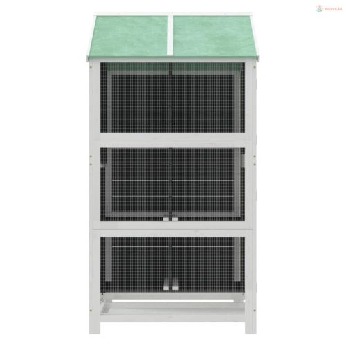 Szürke tömör fenyőfa madárház 97 x 81 x 152 cm