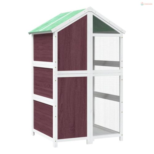 Kávészínű tömör fenyőfa madárház 97 x 81 x 152 cm