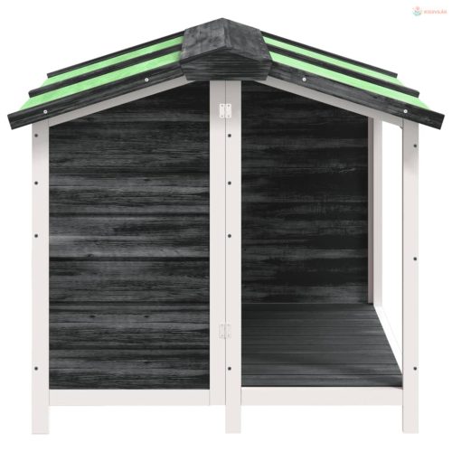 Szürke tömör fenyőfa kutyakennel 96x87x80,5 cm