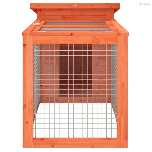 Barna tömör fenyőfa nyúlketrec 100,5 x 54 x 55 cm