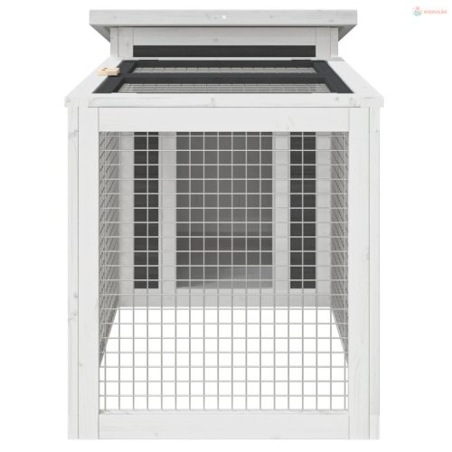 Szürke tömör fenyőfa nyúlketrec 100,5 x 54 x 55 cm