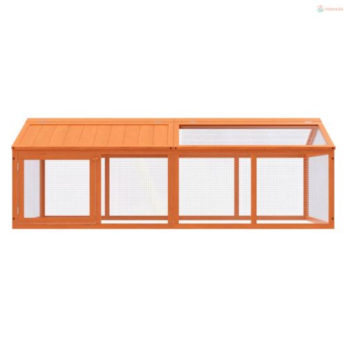 Barna tömör fenyőfa futtatóketrec 200 x 112,5 x 74 cm