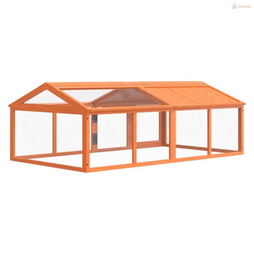 Barna tömör fenyőfa futtatóketrec 200 x 112,5 x 74 cm