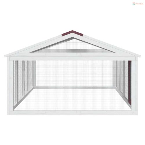 Mokkabarna tömör fenyőfa futtatóketrec 200 x 112,5 x 74 cm