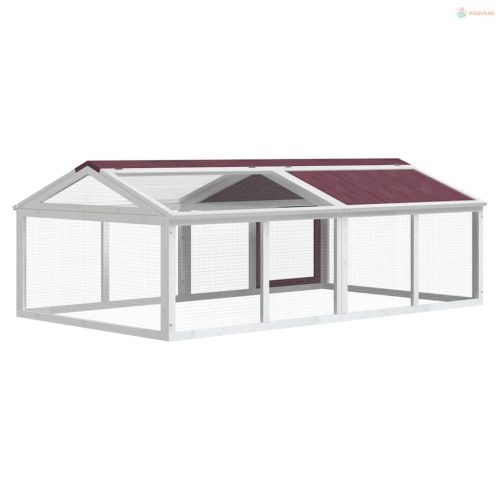 Mokkabarna tömör fenyőfa futtatóketrec 200 x 112,5 x 74 cm