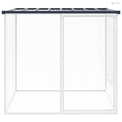 Antracitszürke horganyzott acél tyúkketrec tetővel 103x98x90 cm