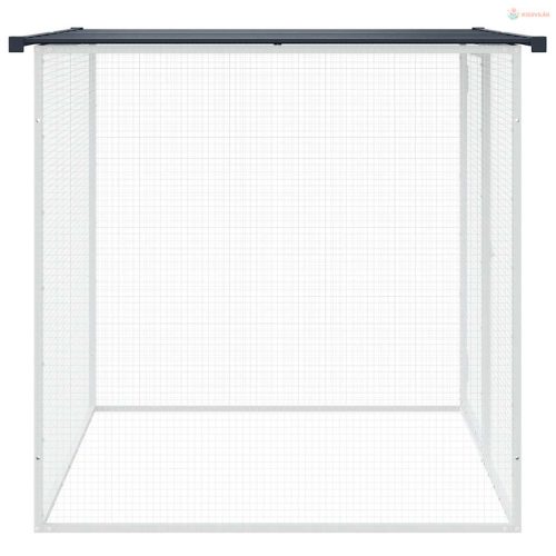 Antracitszürke horganyzott acél tyúkketrec tetővel 103x98x90 cm