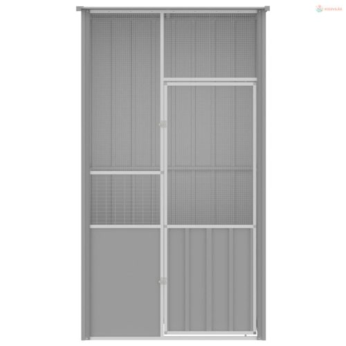 Szürke horganyzott acél madárketrec 115x78x200 cm