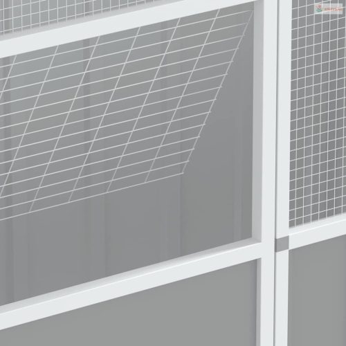 Szürke horganyzott acél madárketrec 115x78x200 cm