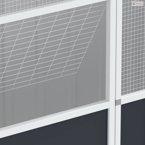 Antracitszürke horganyzott acél madárketrec 215x78x200 cm