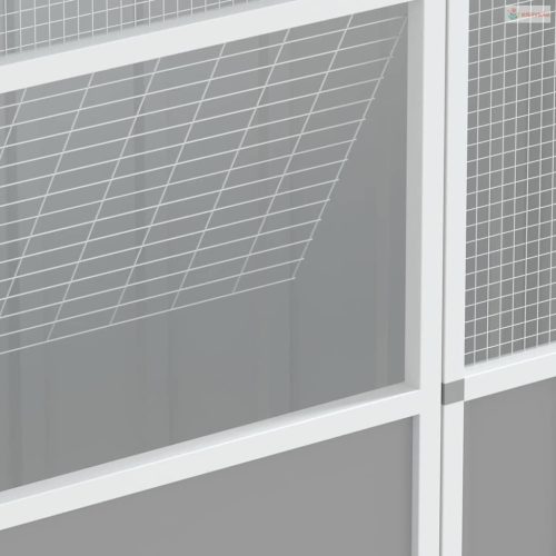 Szürke horganyzott acél madárketrec 215 x 78 x 200 cm