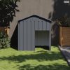Antracit horganyzott acél kutyakennel tetővel 117x103x123 cm