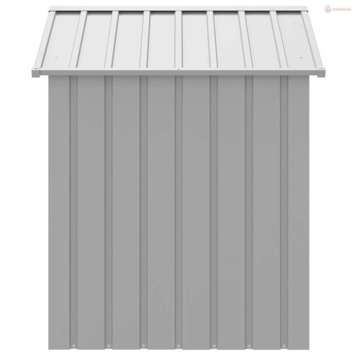 Világosszürke horganyzott acél tetős kutyakennel 117x103x123 cm