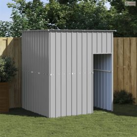   Világosszürke horganyzott acél tetős kutyakennel 165x153x181 cm