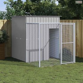   Világosszürke horganyzott acél kifutós tyúkketrec 165x251x181cm