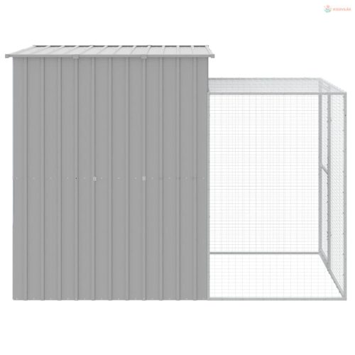 Világosszürke horganyzott acél kifutós tyúkketrec 165x251x181cm