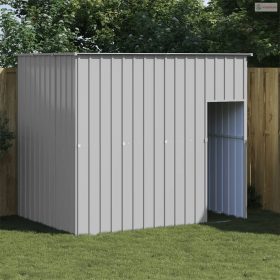   Világosszürke horganyzott acél tetős kutyakennel 214x153x181 cm