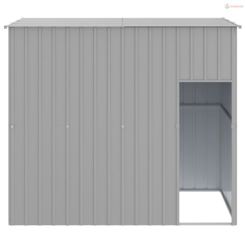 Világosszürke horganyzott acél tetős kutyakennel 214x153x181 cm