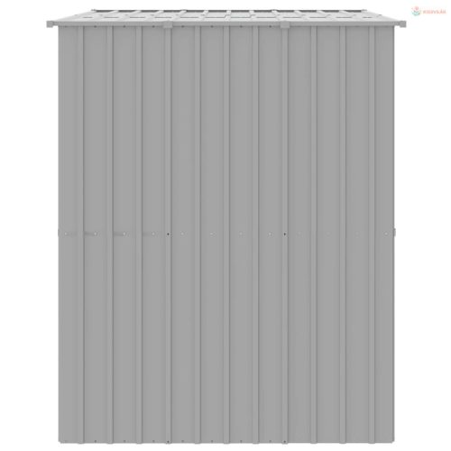 Világosszürke horganyzott acél tetős kutyakennel 214x153x181 cm