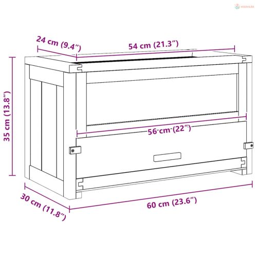 Tömör fenyőfa hörcsögketrec 60 x 30 x 35 cm