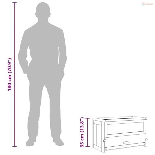 Tömör fenyőfa hörcsögketrec 60 x 30 x 35 cm