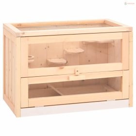 Tömör fenyőfa hörcsögketrec 60x35,5x42 cm