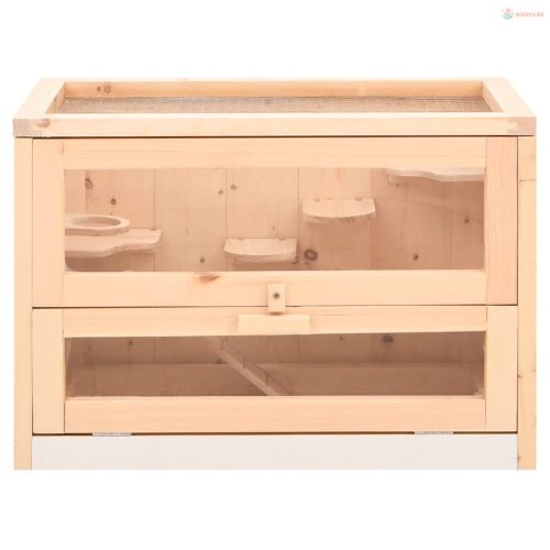 Tömör fenyőfa hörcsögketrec 60x35,5x42 cm