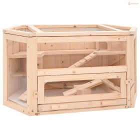 Tömör fenyőfa hörcsögketrec 80x40x43 cm