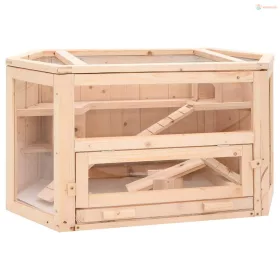 Tömör fenyőfa hörcsögketrec 80x40x43 cm