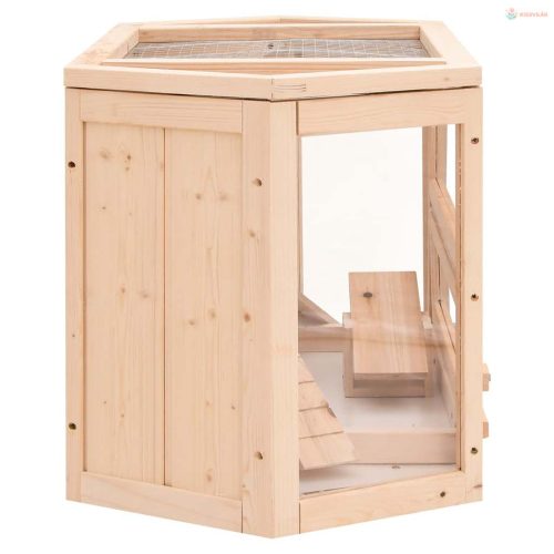 Tömör fenyőfa hörcsögketrec 80x40x43 cm