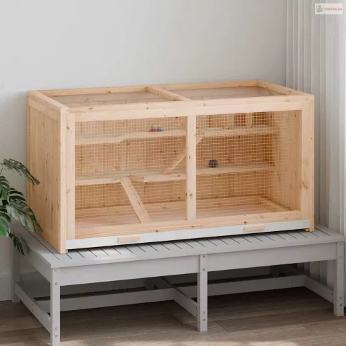 Tömör fenyőfa hörcsögketrec 89,5 x 45 x 45 cm
