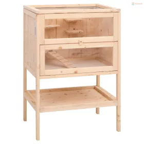 Tömör fenyőfa hörcsögketrec 55 x 40 x 80 cm