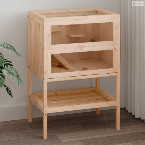 Tömör fenyőfa hörcsögketrec 55 x 40 x 80 cm