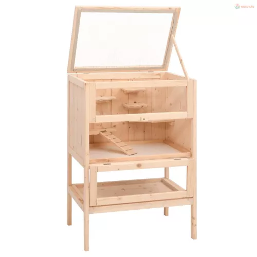 Tömör fenyőfa hörcsögketrec 55 x 40 x 80 cm
