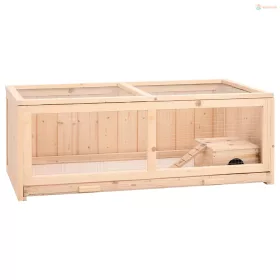 Tömör fenyőfa hörcsögketrec 104x52x38 cm