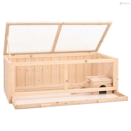 Tömör fenyőfa hörcsögketrec 104x52x38 cm